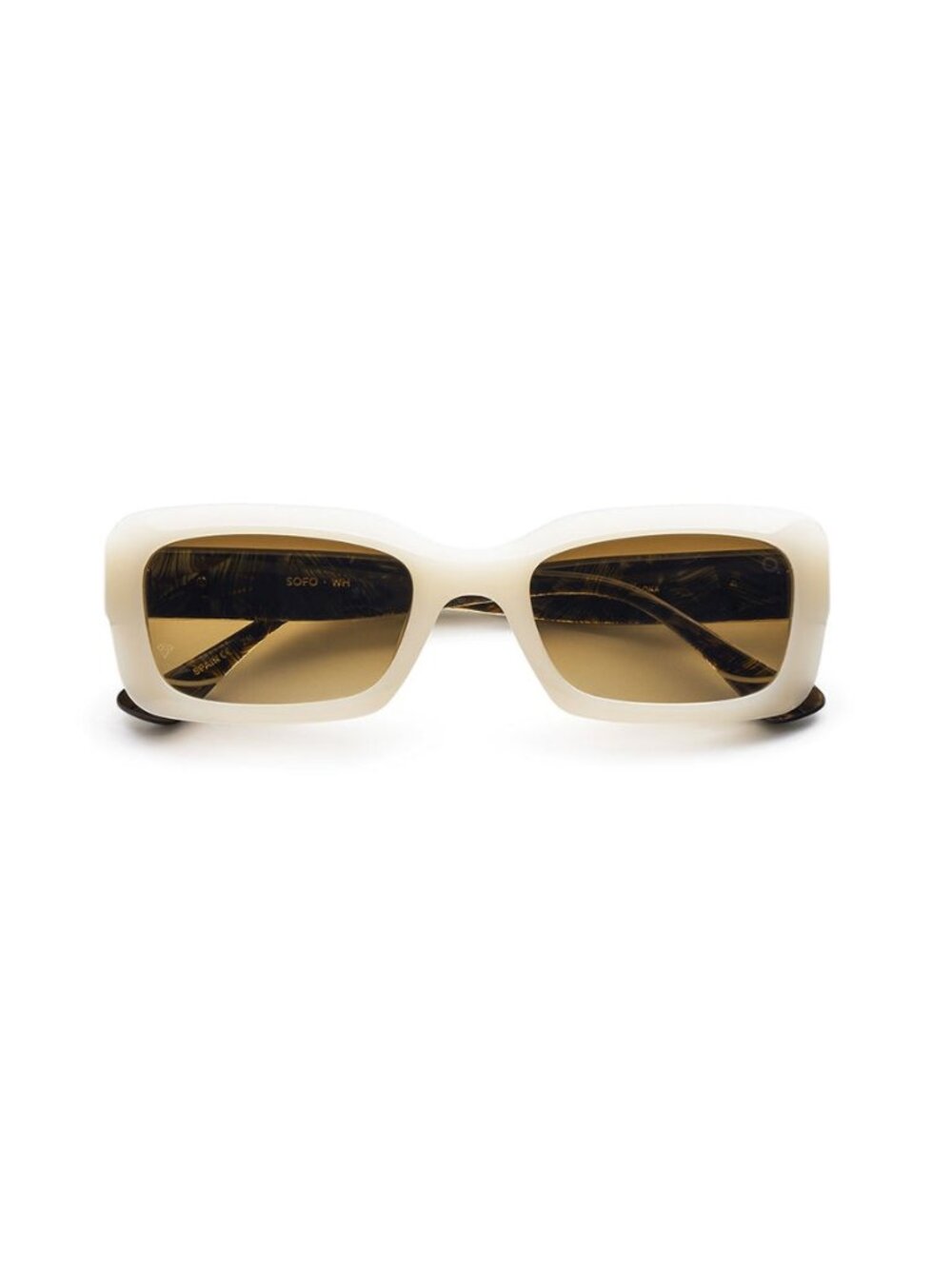 New Etnia Barcelona Women's Sunglasses White Square Multicolor Lens Acetate SOFO